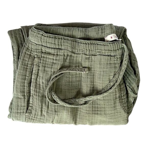 Xirena Pants Womens Medium Joggers Gauze Green Drawstring Cotton - Picture 8 of 8